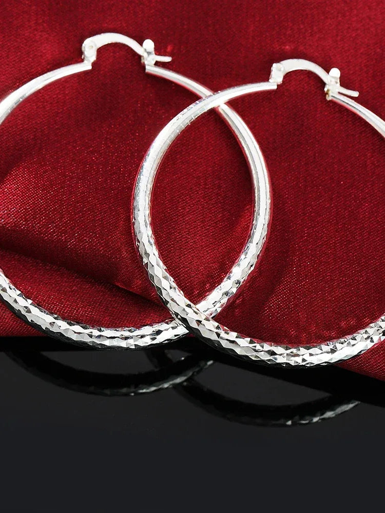 Silver Circle Hoop Earrings - Lumière