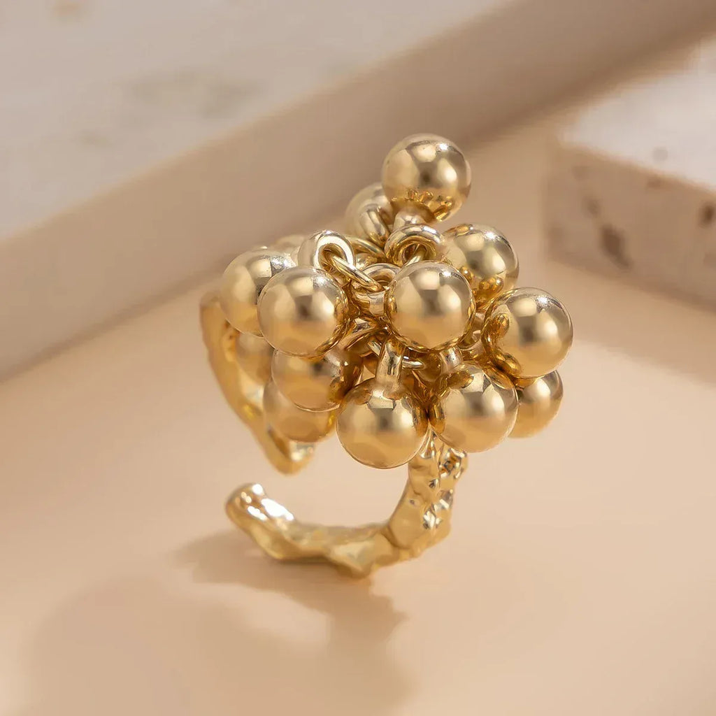 Irregular Metal Open Ball Ring - Lumière