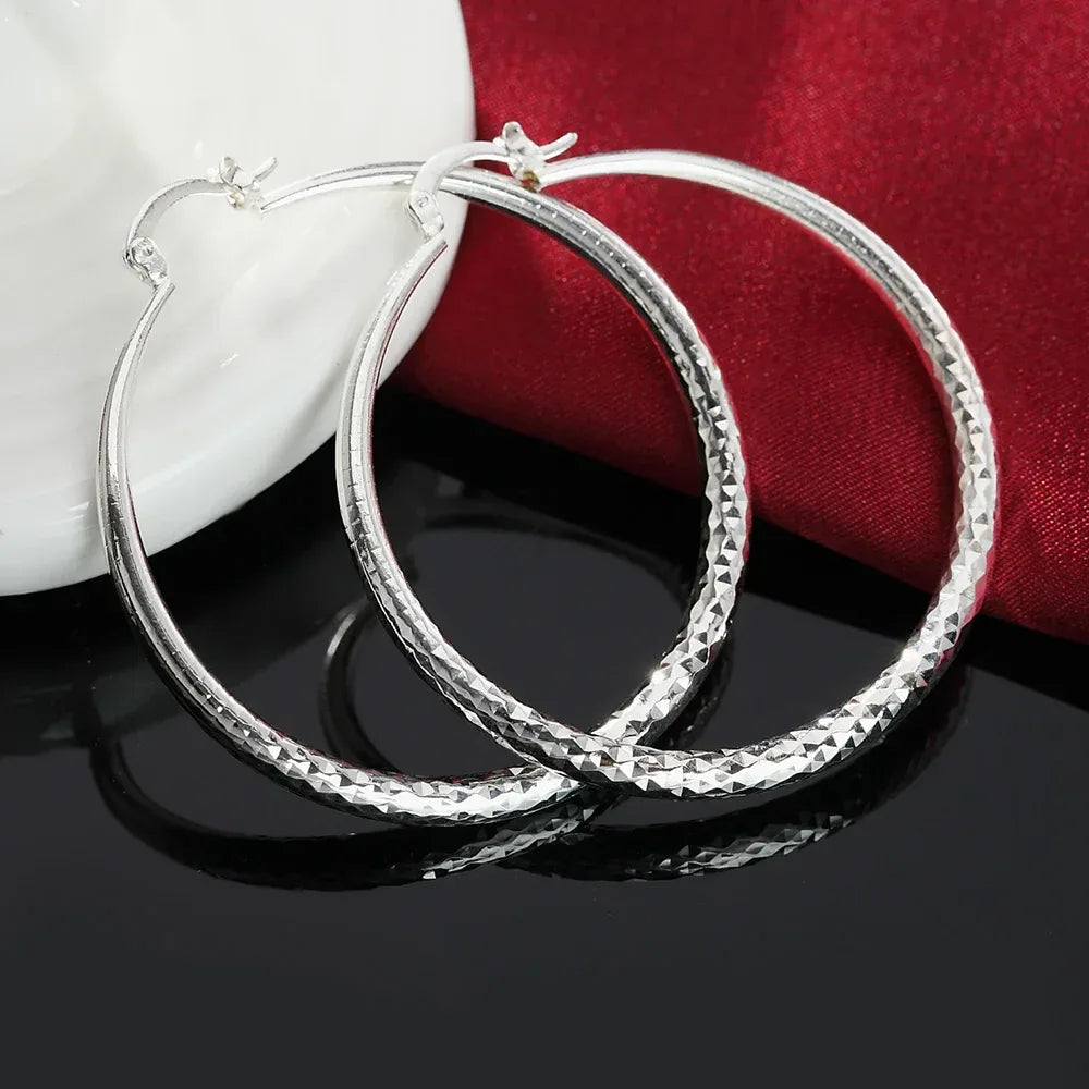 Silver Circle Hoop Earrings - Lumière
