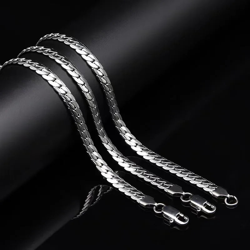 Silver Color Luxury Chain Necklace (5mm) - Lumière